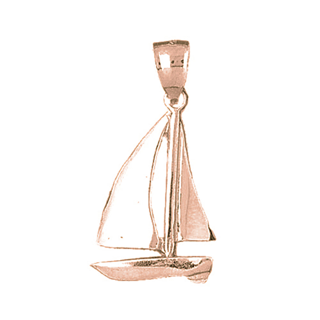 10K, 14K or 18K Gold Sailboat Pendant