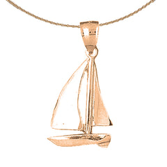 10K, 14K or 18K Gold Sailboat Pendant