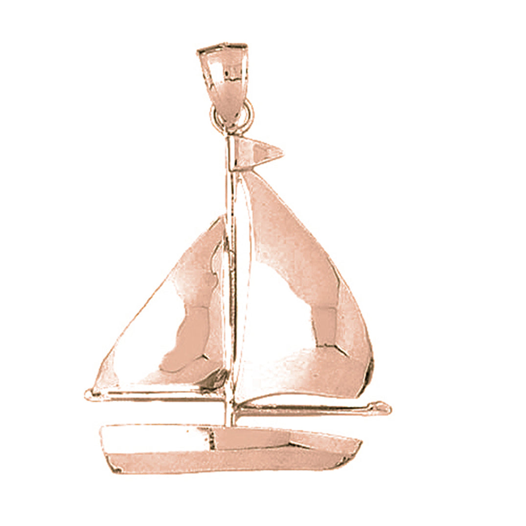 10K, 14K or 18K Gold Sailboat Pendant