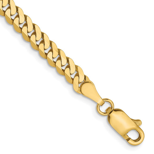 14K Yellow Gold 3.9mm Flat Beveled Curb Chain