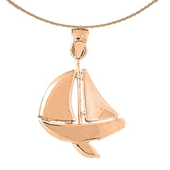 10K, 14K or 18K Gold Sailboat Pendant