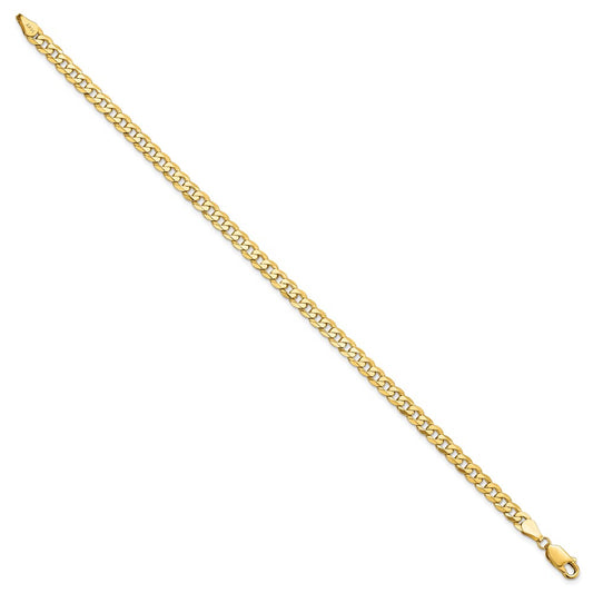 14K Yellow Gold 4.5mm Flat Beveled Curb Chain