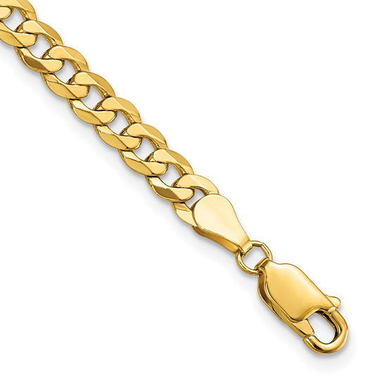 14K Yellow Gold 4.5mm Flat Beveled Curb Chain