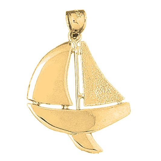 10K, 14K or 18K Gold Sailboat Pendant