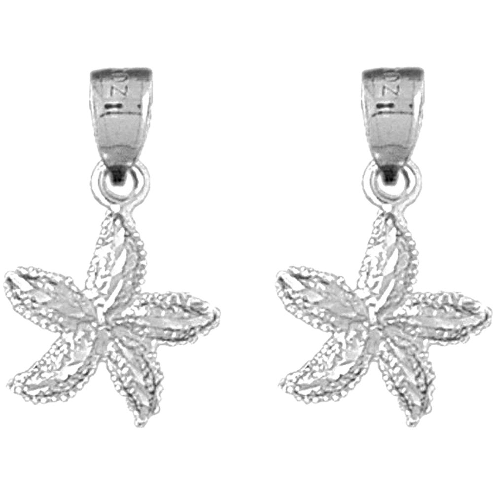 Sterling Silver 22mm Starfish Earrings