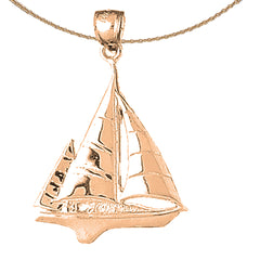 10K, 14K or 18K Gold Sailboat Pendant