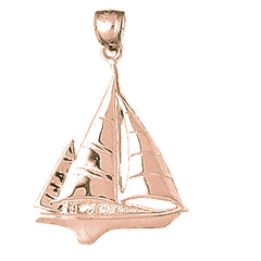 10K, 14K or 18K Gold Sailboat Pendant