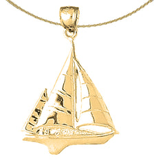 10K, 14K or 18K Gold Sailboat Pendant