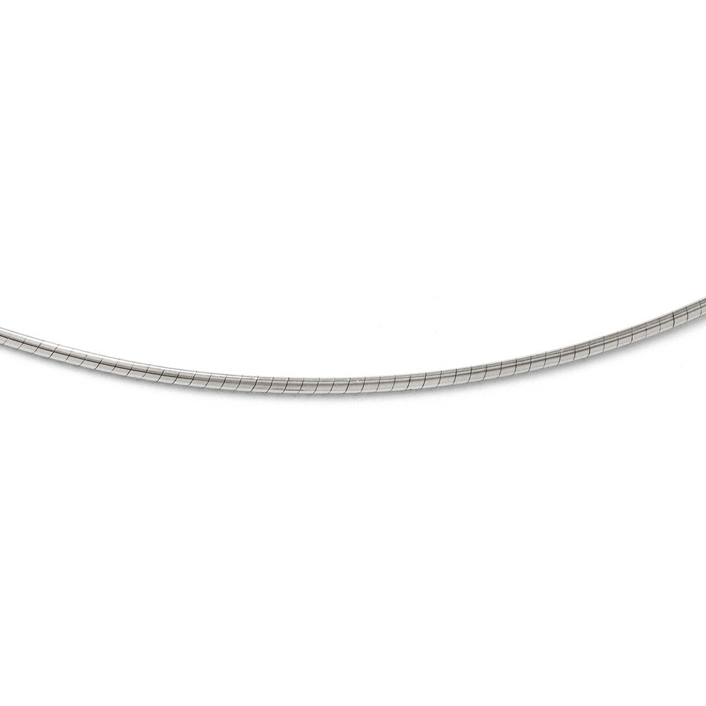 14K White Gold 2mm Round Omega Chain