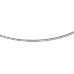 14K White Gold 2mm Round Omega Chain