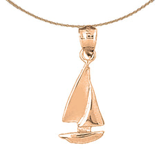 14K or 18K Gold Sailboat Pendant