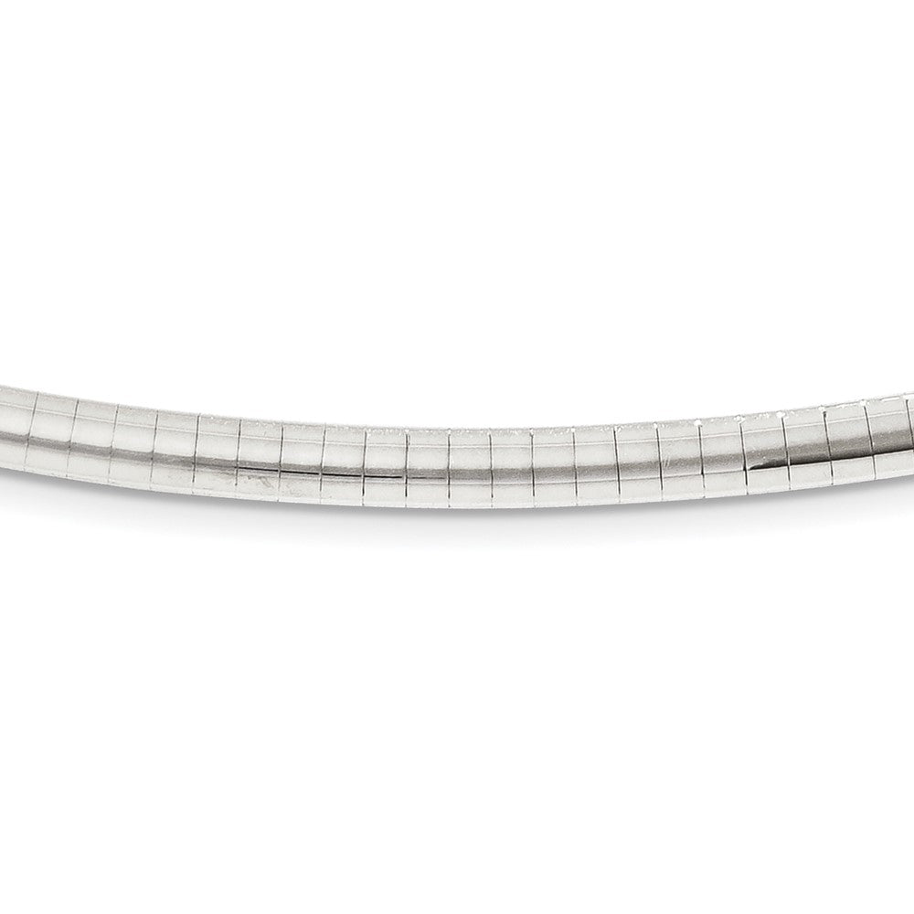 14K White Gold 4mm Domed Omega Chain