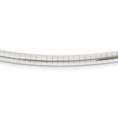 14K White Gold 4mm Domed Omega Chain