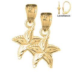 Pendientes Estrella de Mar de Oro de 14K o 18K de 20mm