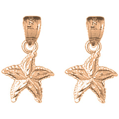 14K or 18K Gold 20mm Starfish Earrings