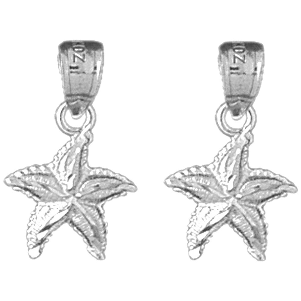 Sterling Silver 20mm Starfish Earrings