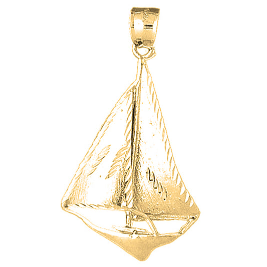 10K, 14K or 18K Gold Sailboat Pendant