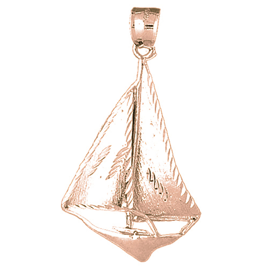 10K, 14K or 18K Gold Sailboat Pendant