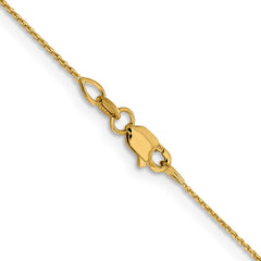 Cadena tipo cable con corte de diamante de 0,85 mm en oro amarillo de 14 quilates