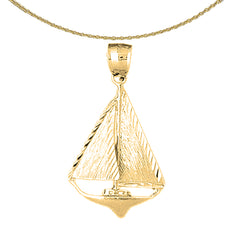 10K, 14K or 18K Gold Sailboat Pendant