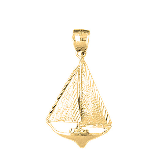 10K, 14K or 18K Gold Sailboat Pendant