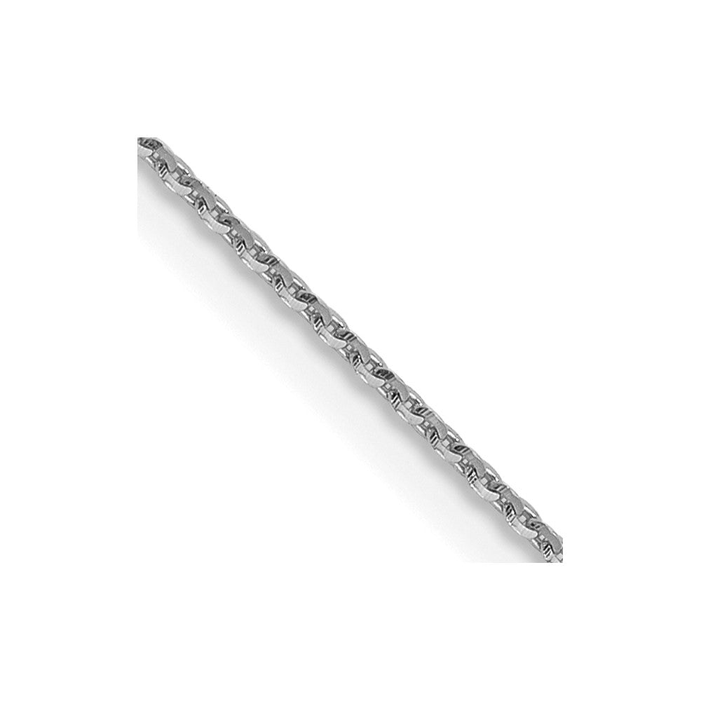 14K White Gold .85mm Diamond-cut Cable Chain