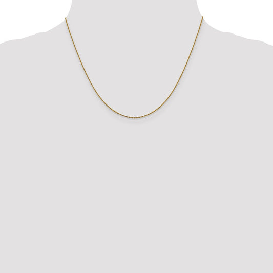 14K Yellow Gold 1.0mm Diamond-cut Cable Chain