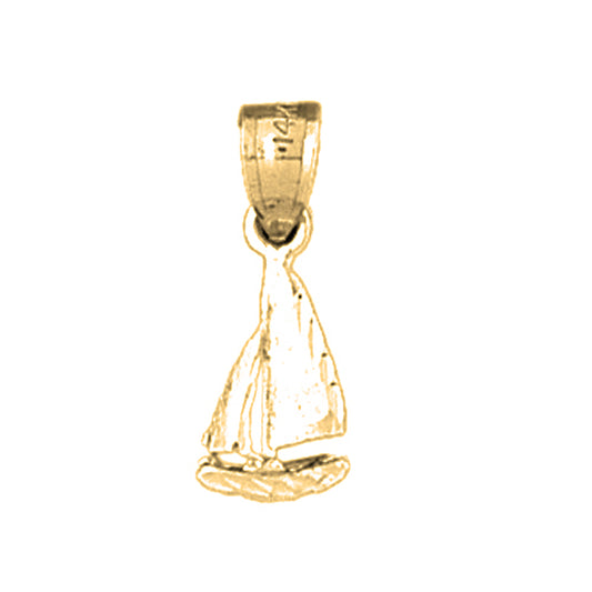 14K or 18K Gold 3D Sailboat Pendant