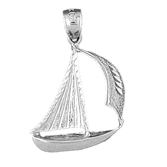 10K, 14K or 18K Gold Sailboat Pendant