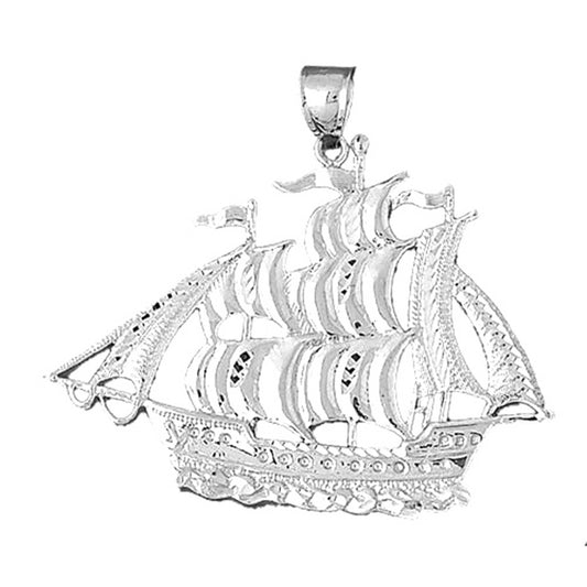 10K, 14K or 18K Gold Pirate Ship Pendant