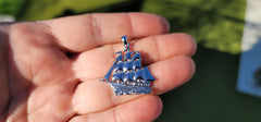 10K, 14K or 18K Gold Pirate Ship Pendant