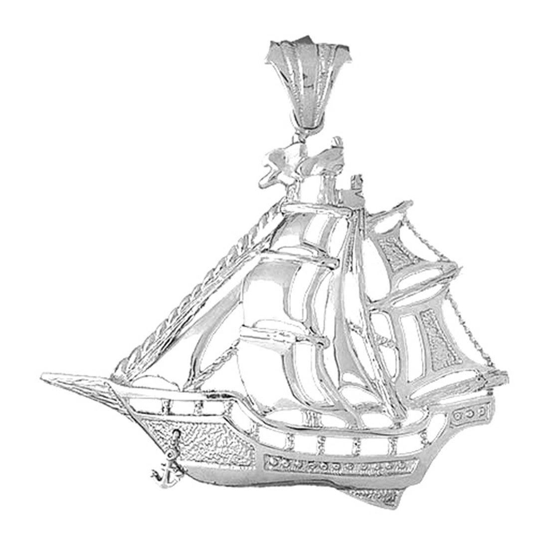 10K, 14K or 18K Gold Pirate Ship Pendant