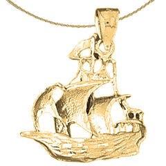 10K, 14K or 18K Gold Pirate Ship Pendant