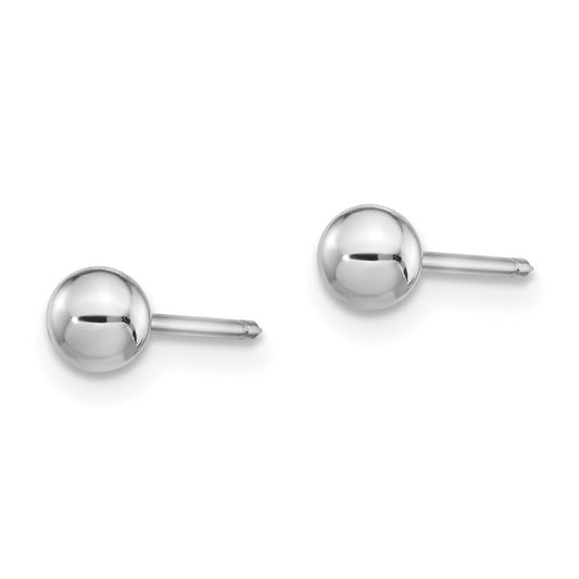 Inverness 14K White Gold 4mm Ball Post Earrings