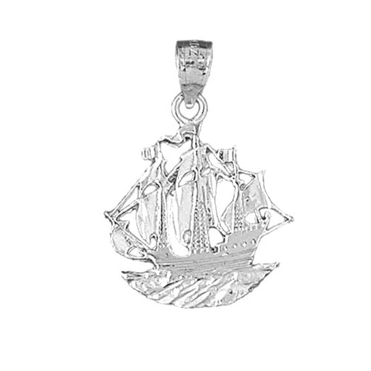 10K, 14K or 18K Gold Pirate Ship Pendant