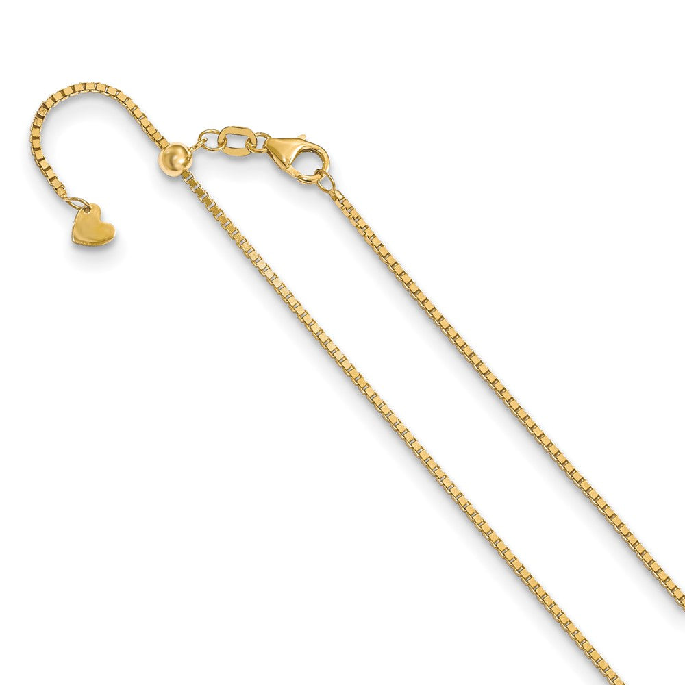 14K Yellow Gold Adjustable 1.2mm Box Chain