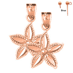 14K or 18K Gold Starfish Earrings