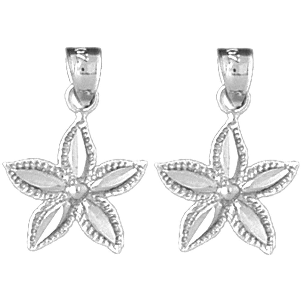 Sterling Silver 21mm Starfish Earrings