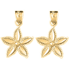 Yellow Gold-plated Silver 21mm Starfish Earrings