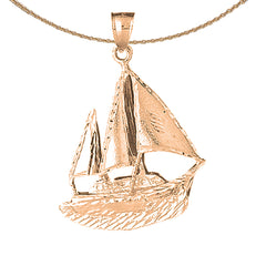 Colgante de barco pirata de oro de 10 K, 14 K o 18 K