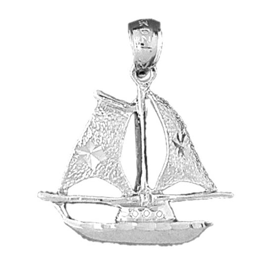 10K, 14K or 18K Gold Pirate Ship Pendant