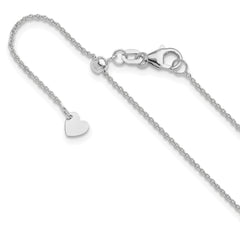 14K White Gold Adjustable 1.1mm Round Cable Chain