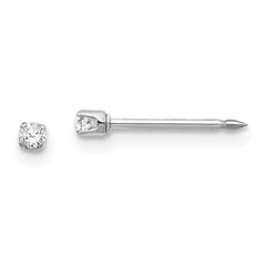 Inverness 14K White Gold 2mm CZ Post Earrings