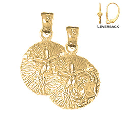 14K or 18K Gold Sand Dollar Earrings