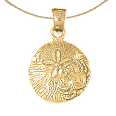 14K oder 18K Gold Sanddollar Anhänger