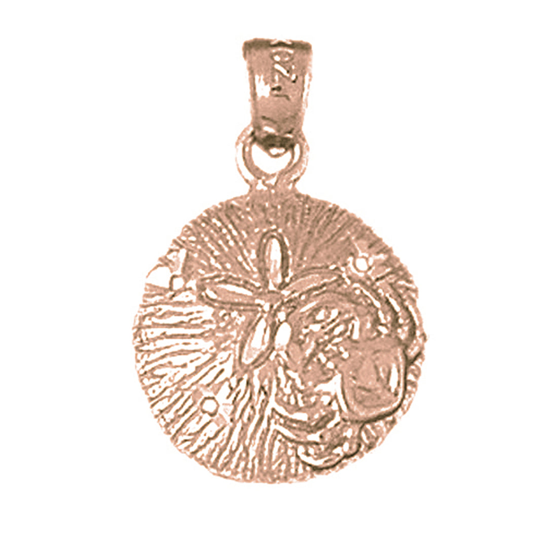 14K or 18K Gold Sand Dollar Pendant