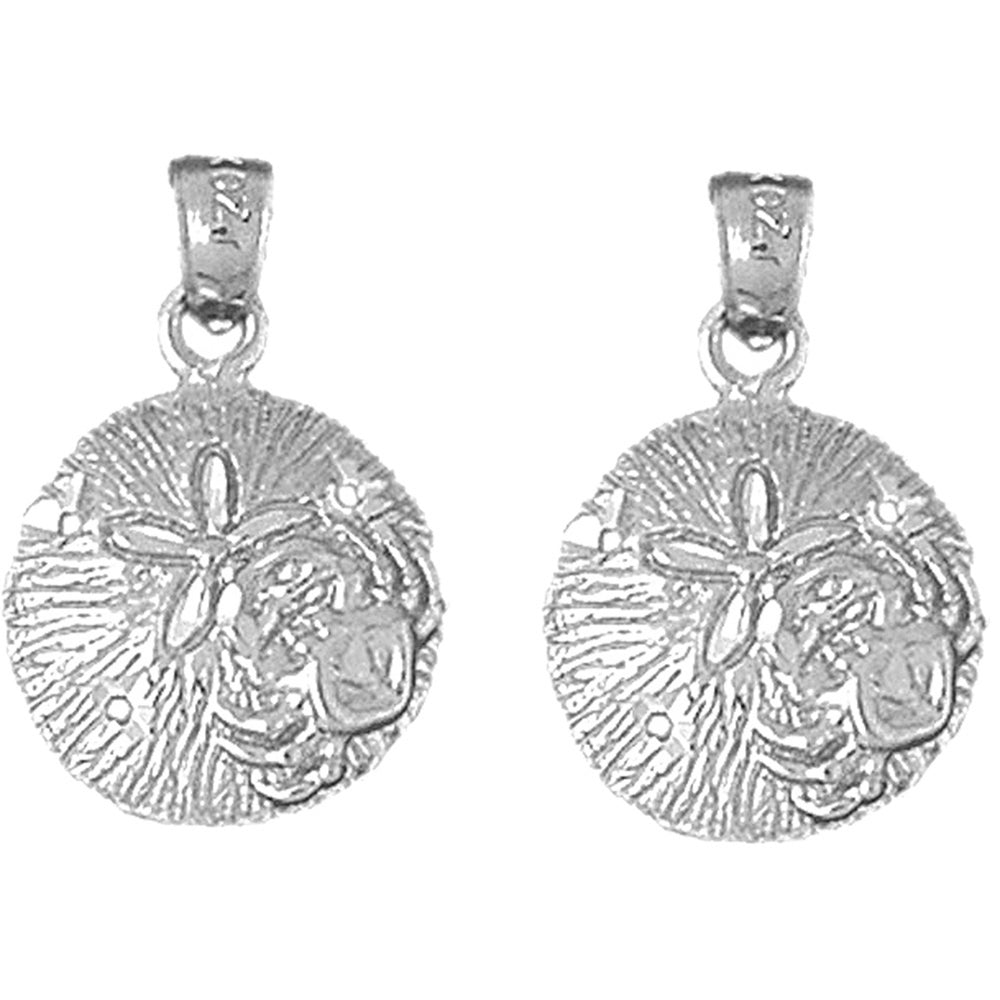 Sterling Silver 22mm Sand Dollar Earrings