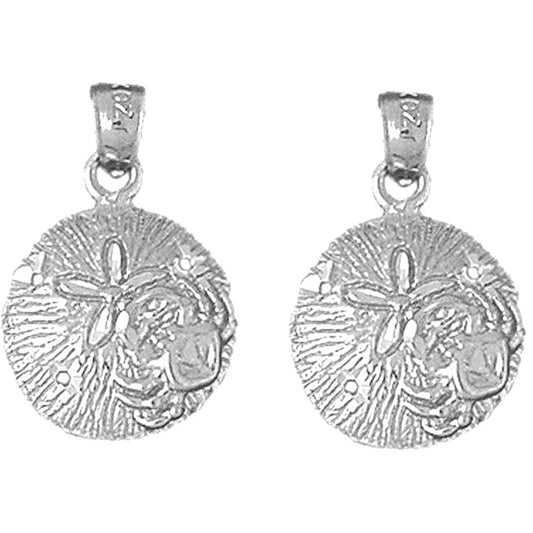 Sterling Silver 22mm Sand Dollar Earrings