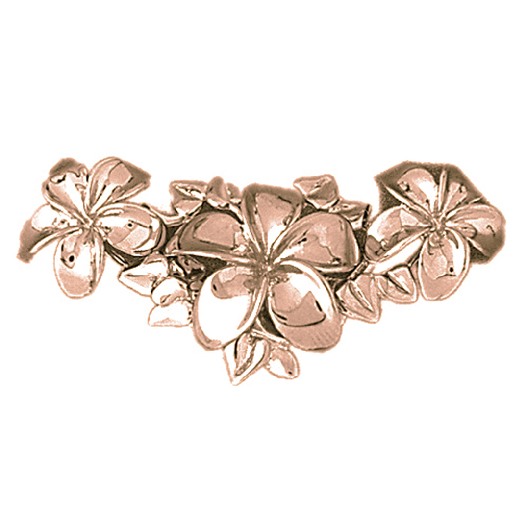 10K, 14K or 18K Gold Plumeria Slide Pendant