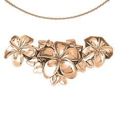 Colgante Plumeria Slide de oro de 10K, 14K o 18K